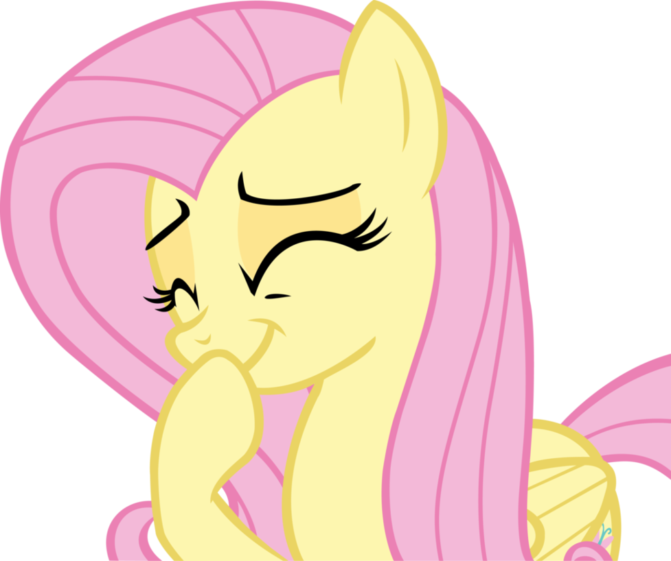 Giggling Fluttershy Vector By Thefrostspark-d8ve36y - Fluttershy Giggle Gif (977x818)
