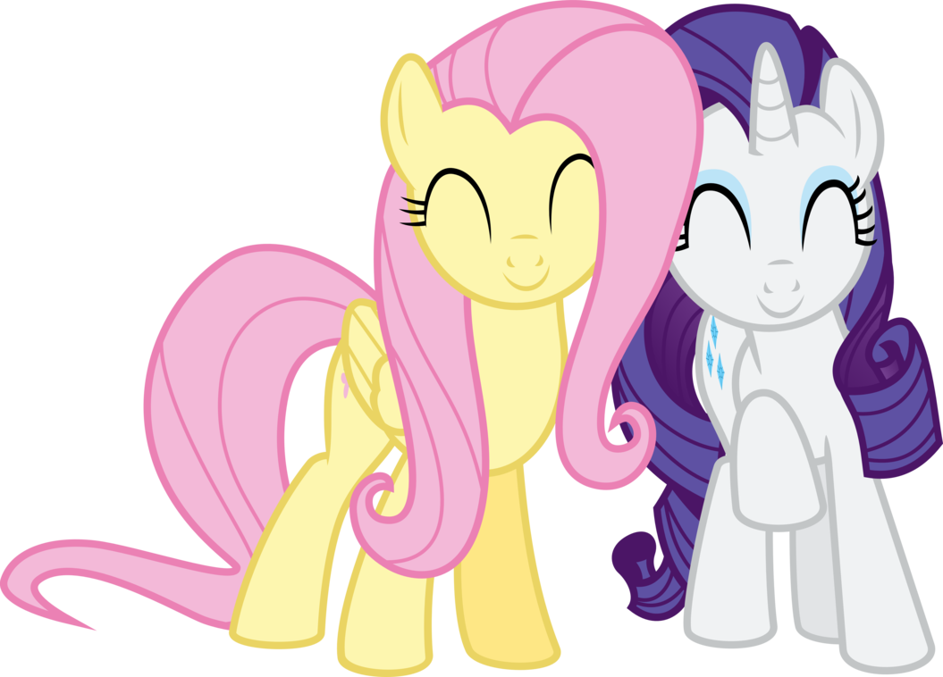 Drawing Excellent Rarity And Fluttershy 5 Adorable - My Little Pony Fluttershy And Rarity (1055x758)