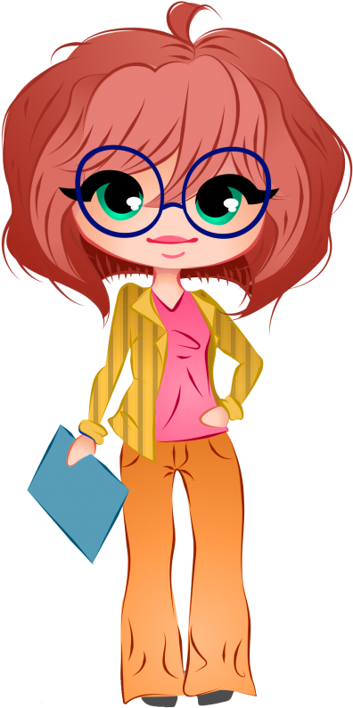 Business Woman Vector Png Image - Girl Gloves And Glasses Cartoon Png (500x859)