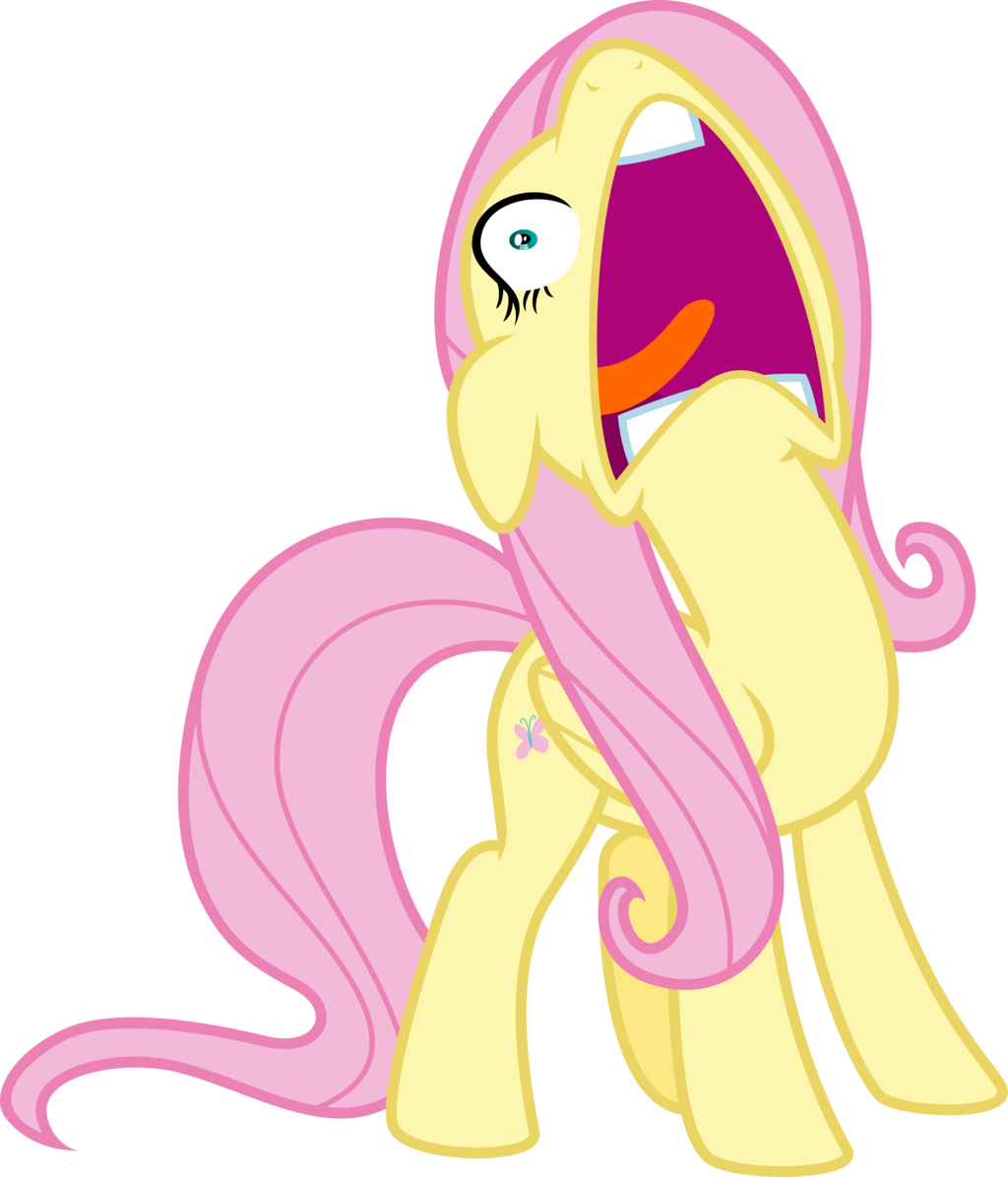 Fluttershy, The Scream By Aethon056 Fluttershy, The - Mlp Fluttershy Scream (1024x1196)