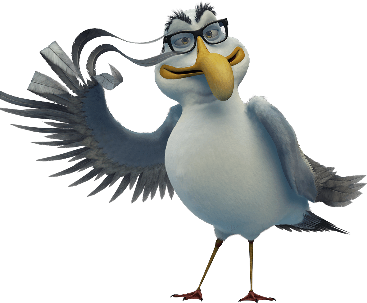 Clipart - Image - Seagull Animated (1600x1100)