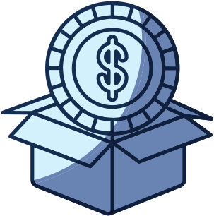 Blue Color Silhouette Shading Of Coin With Dollar Symbol - Silhouette (550x550)