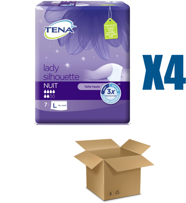 Carton Tena Lady Silhouette Nuit Large - Tena Lady Silhouette Nuit Large - Slip Incontinence (800x800)