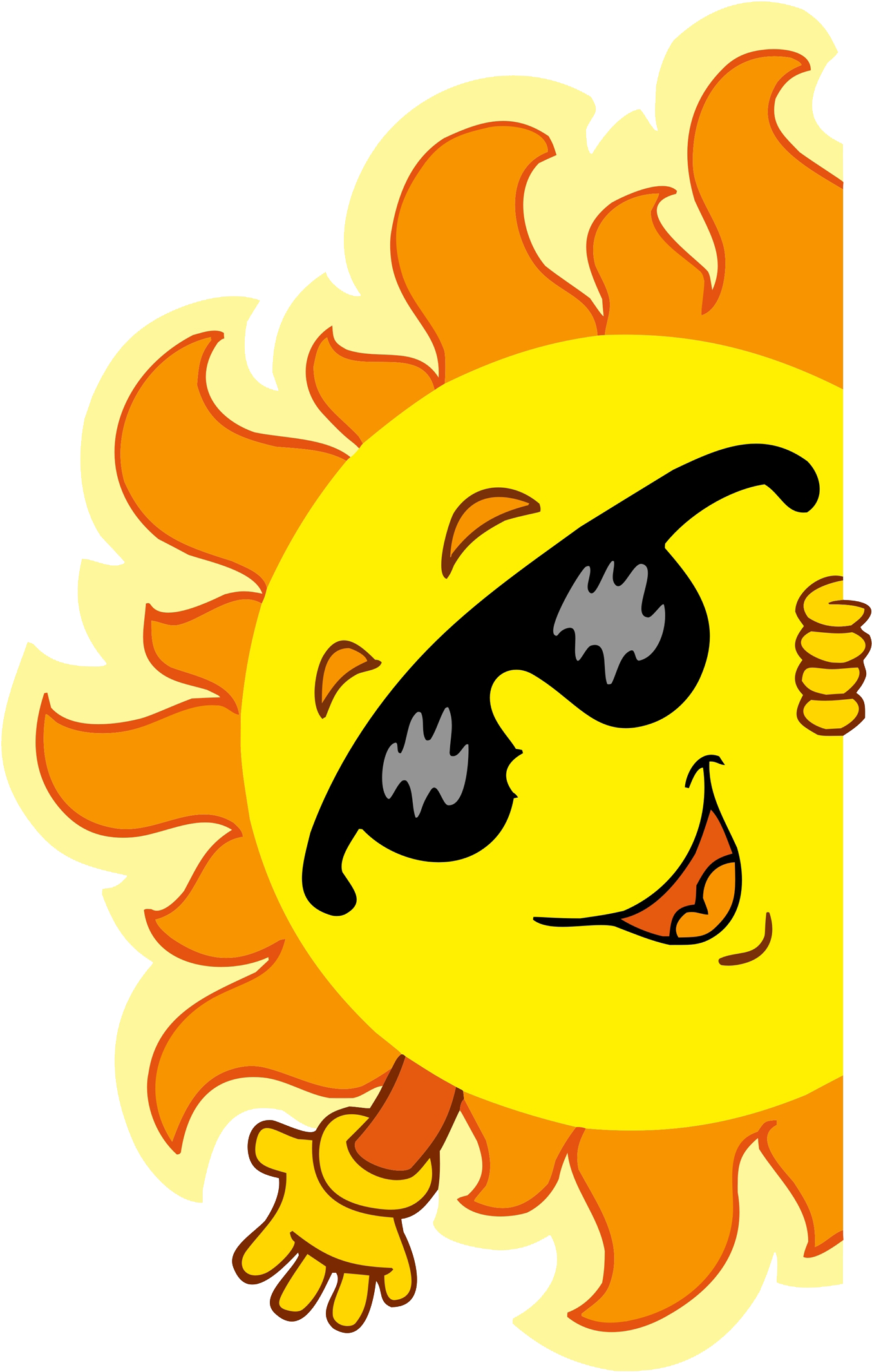 Cartoon Royalty-free Stock Photography Clip Art - Sun Waving (1540x2269)
