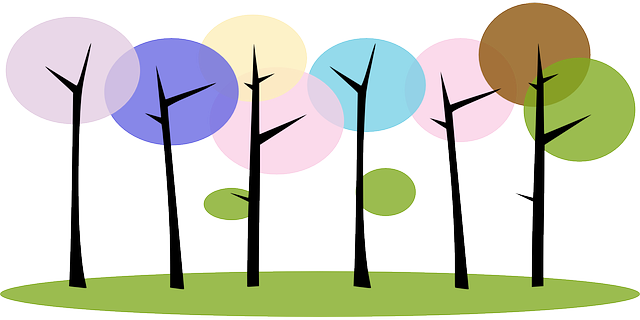 Forest, Trees, Nature, Plants, Abstract - Colorful Tree Clipart (640x320)