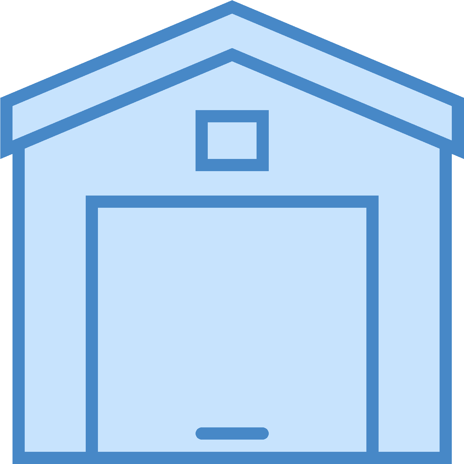 There Is The Front-facing Side Or Entrance Of A Large - Garage Door Open Icon (1600x1600)