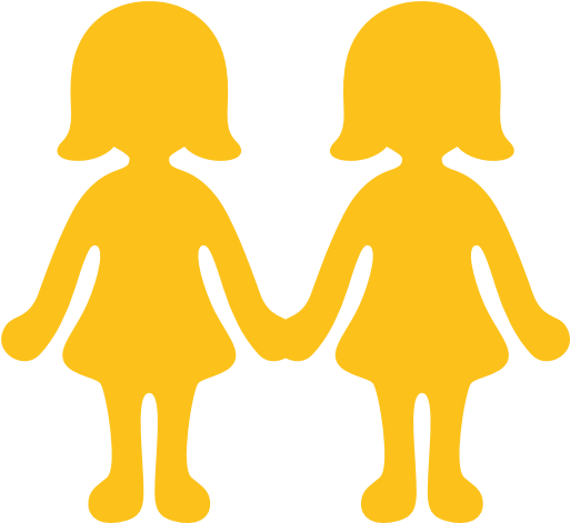 Two Women Holding Hands Emoji - Two Women Holding Hands Emoji (512x512)