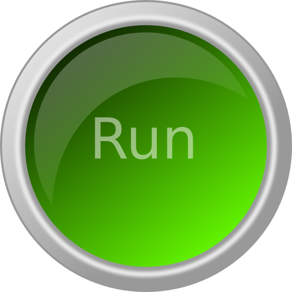 Run Push Button Clip Art At Clker - Glossy Green Button Png (600x600)