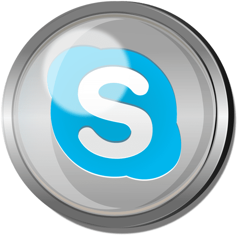 Skype Round Metal Button Transparent Png - Metal (512x512)