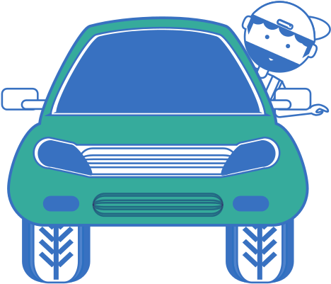 Cartoon Mechanic And Car Icon - City Car (550x550)