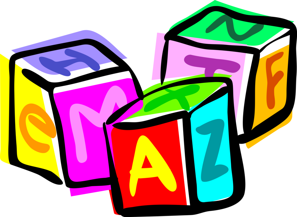 Vector Illustration Of Child's Abc Building Blocks - Parents As Teachers (958x700)