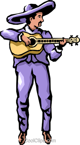 Guitar Player Royalty Free Vector Clip Art Illustration - Mexican Food (265x480)