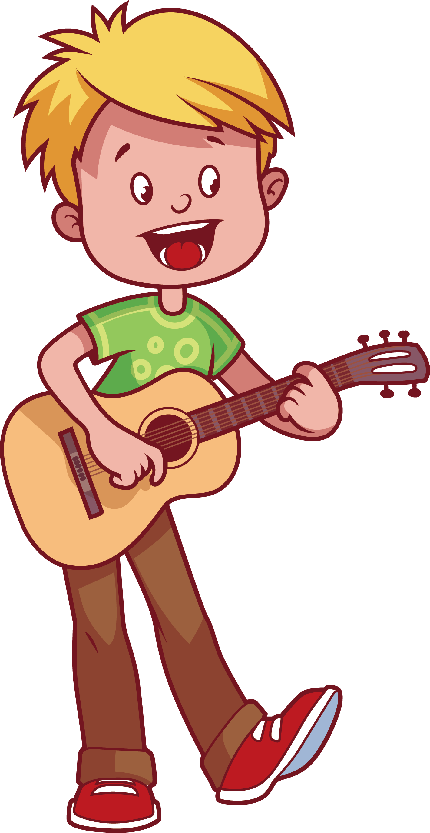 Musical Instrument Child Clip Art - Menino Tocando Violao Desenho (1420x2749)