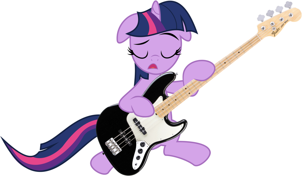 Twilight Sparkle Try Bass Guitar By Amigoeliaborri - Mlp Playing Guitar Bass (1114x716)