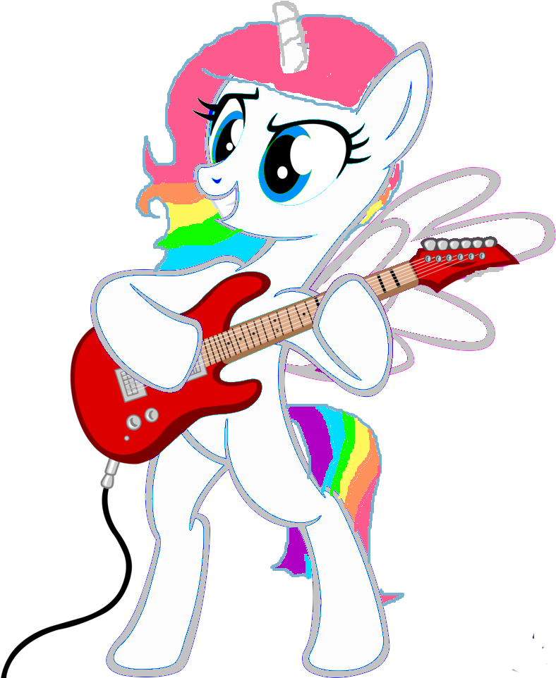 Rainbloo Playing Guitar By Rainbloo - My Little Pony (825x968)