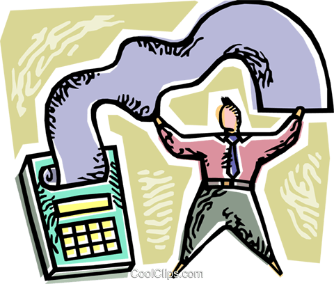 An Accountant And His Calculator Royalty Free Vector - An Accountant And His Calculator Royalty Free Vector (480x408)