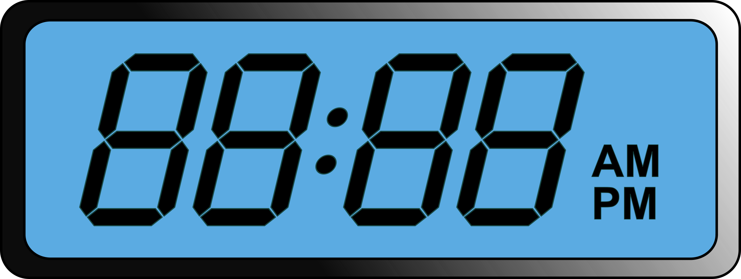 Digital Clock Png (2400x905)