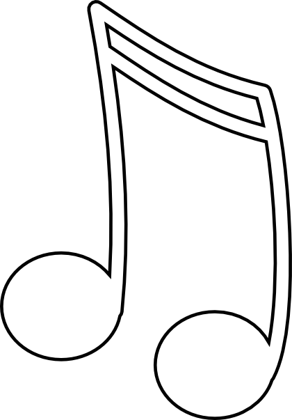 Music Note Outline Clip Art - Music Notes Clip Art (420x603)