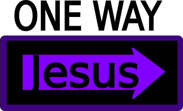 One Way Jesus Clip Art - One Way Jesus Sign (600x366)
