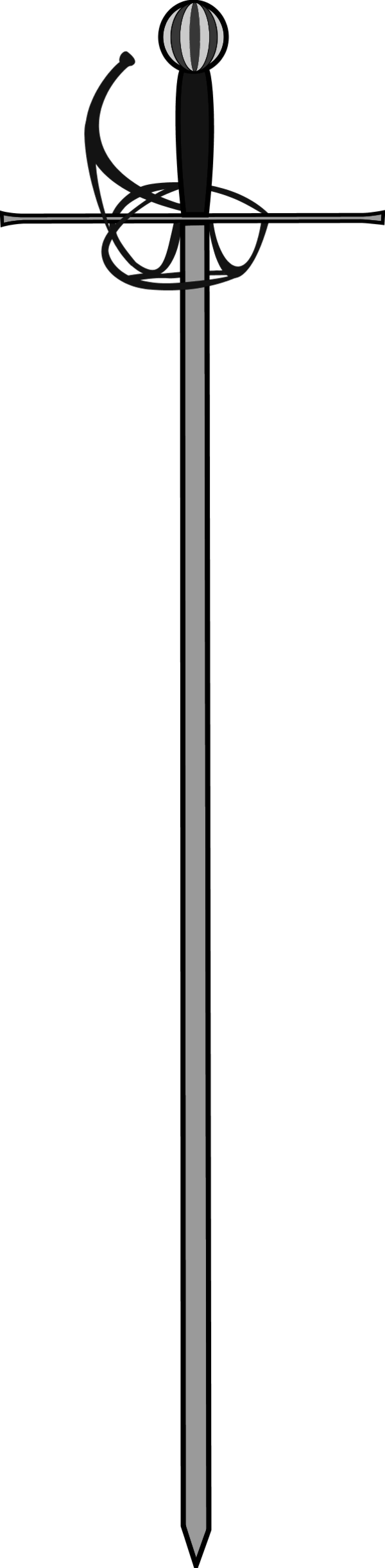 Dagger - Clipart - Rapier Clipart (600x2443)