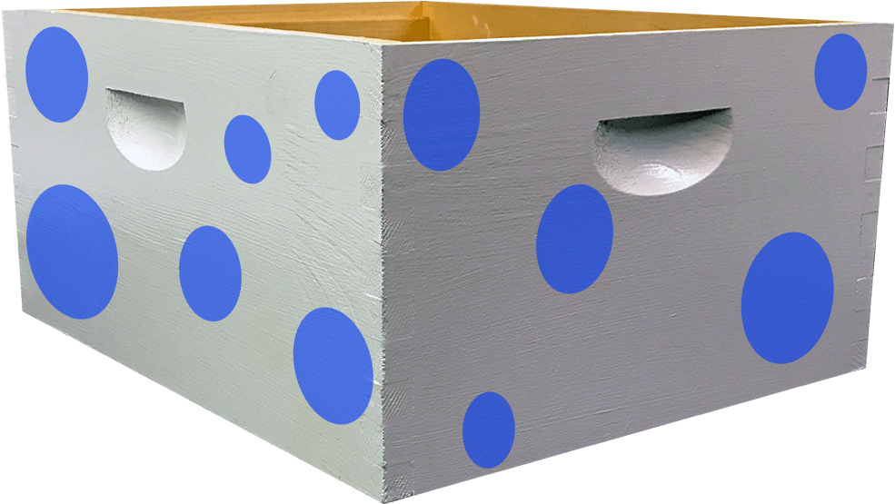 Blue Polka Dot Bee Box Decal Kit - Circle (1000x750)