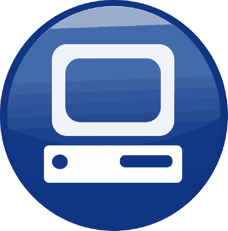 Workstation, Office, Desktop, Computer, Icon, Button - Blue Computer Clip Art (800x810)