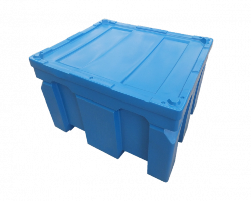 Plast-ax Plastic Box Pallet Bin Stackable With Lid - Caixa Econômica Federal (500x400)