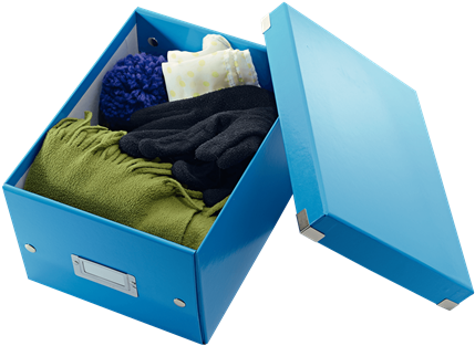 Universal Small Storage And Transportation Box For - Leitz Storage Box S Click & Store Wow Blue (440x325)