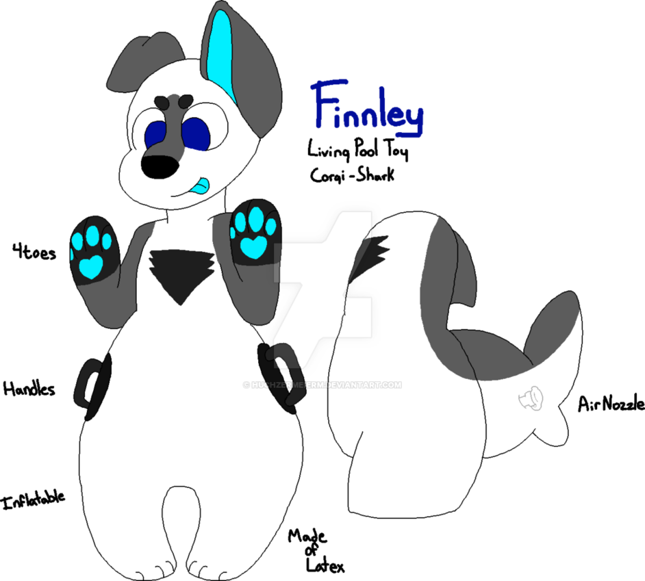 Finnley The Inflatable Pool Toy By Huchzermeierm - Cartoon (942x849)