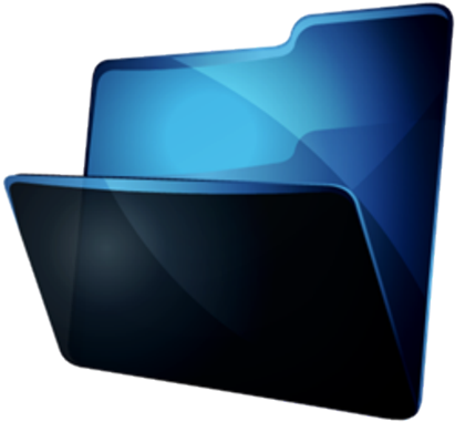Hydropro Folder Icon - Black Blue Folder Icon (420x420)