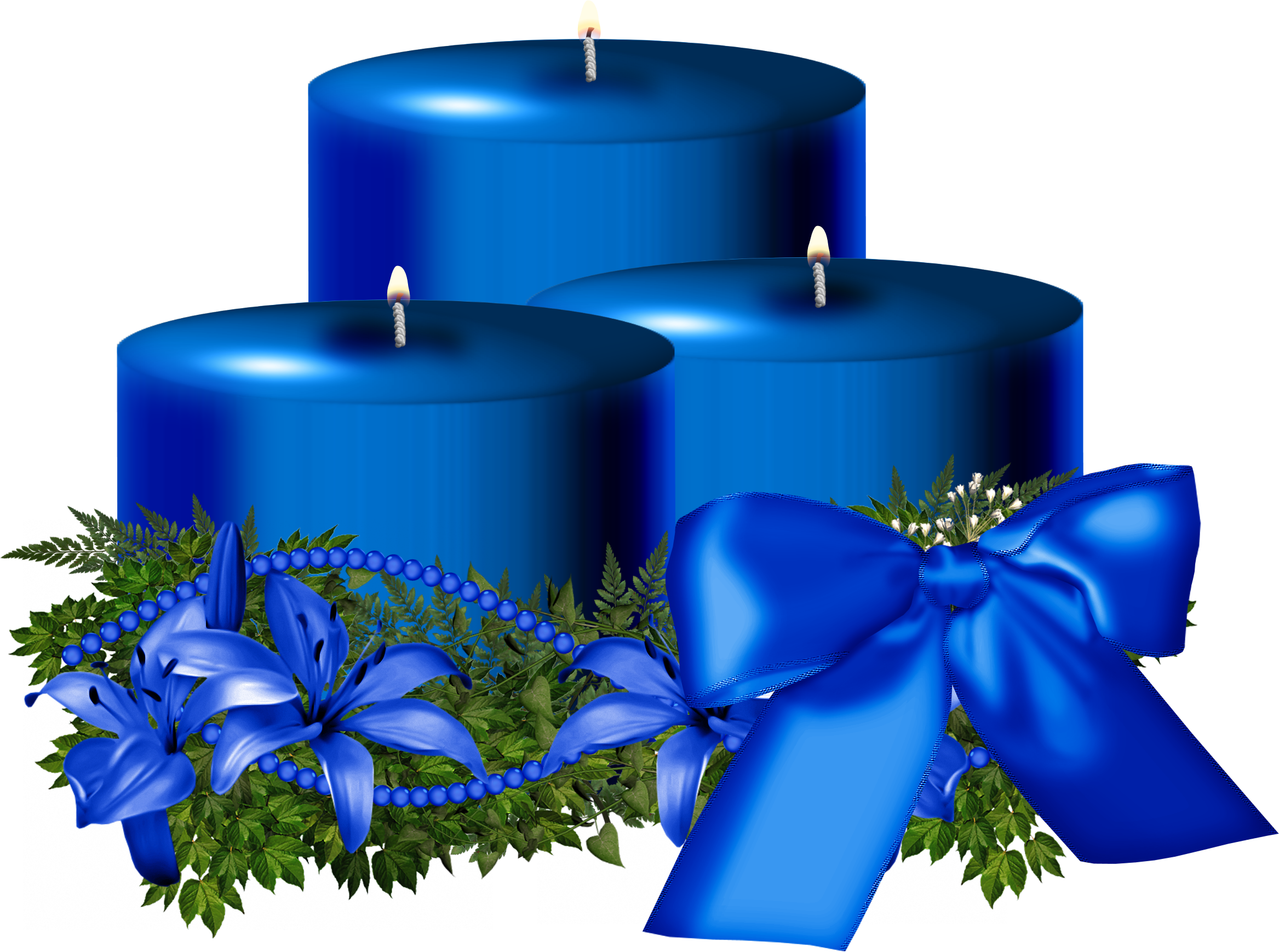 Blue Christmas Candle Png (2335x1739)