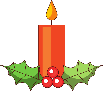 Christmas Candle Burning - Glass (800x800)