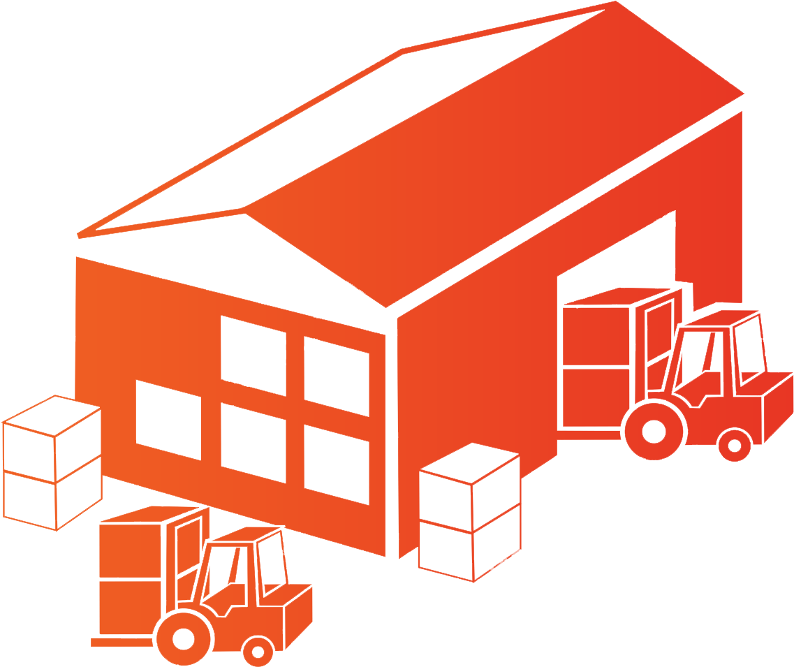 Warehouse Clipart Inventory Management - Warehouse And Forklift Icon (1500x1004)