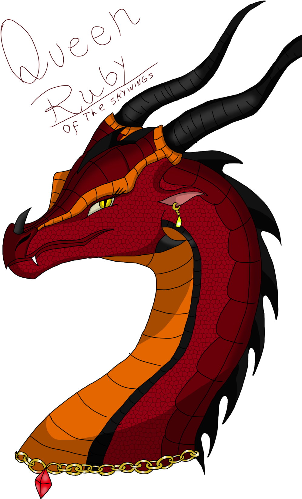 Queen Ruby, Of The Skywings By Anapauladbz - Drawing Winter From Wings Of Fire (1024x1680)