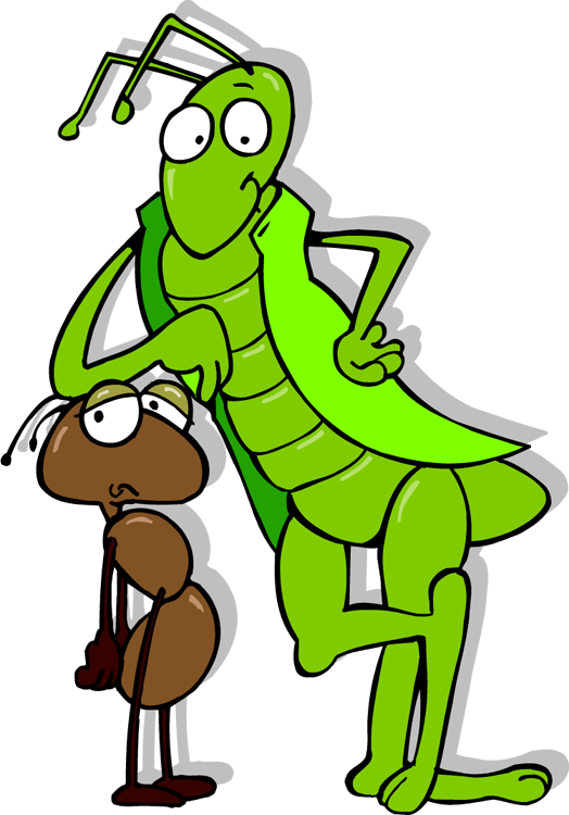 Pests & Bug Control - Ant And The Grasshopper Clipart (524x750)