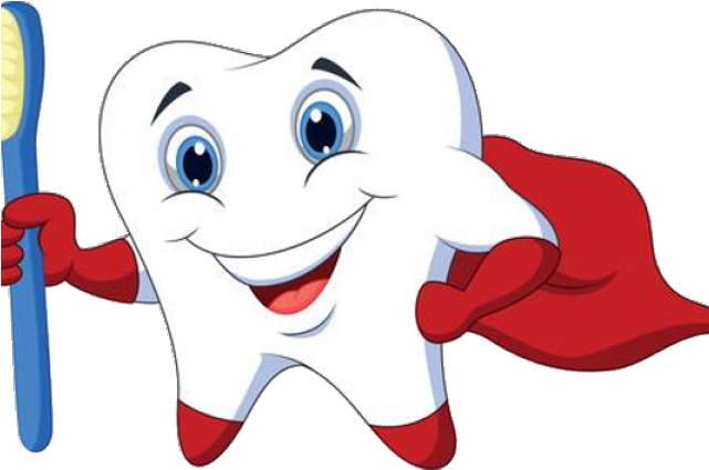 Brushing Teeth Clipart - Super Hero Tooth (640x480)