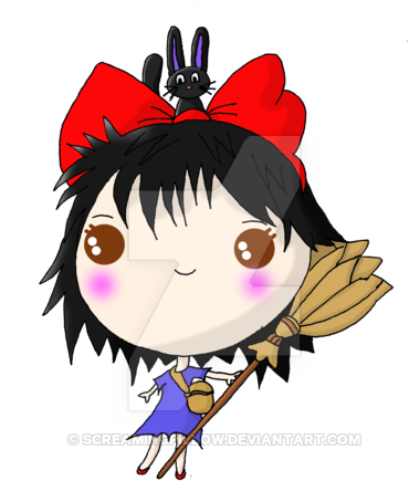 Kawaii Chibi Kiki Kiki's Delivery Service Anime St - Drawing (400x496)