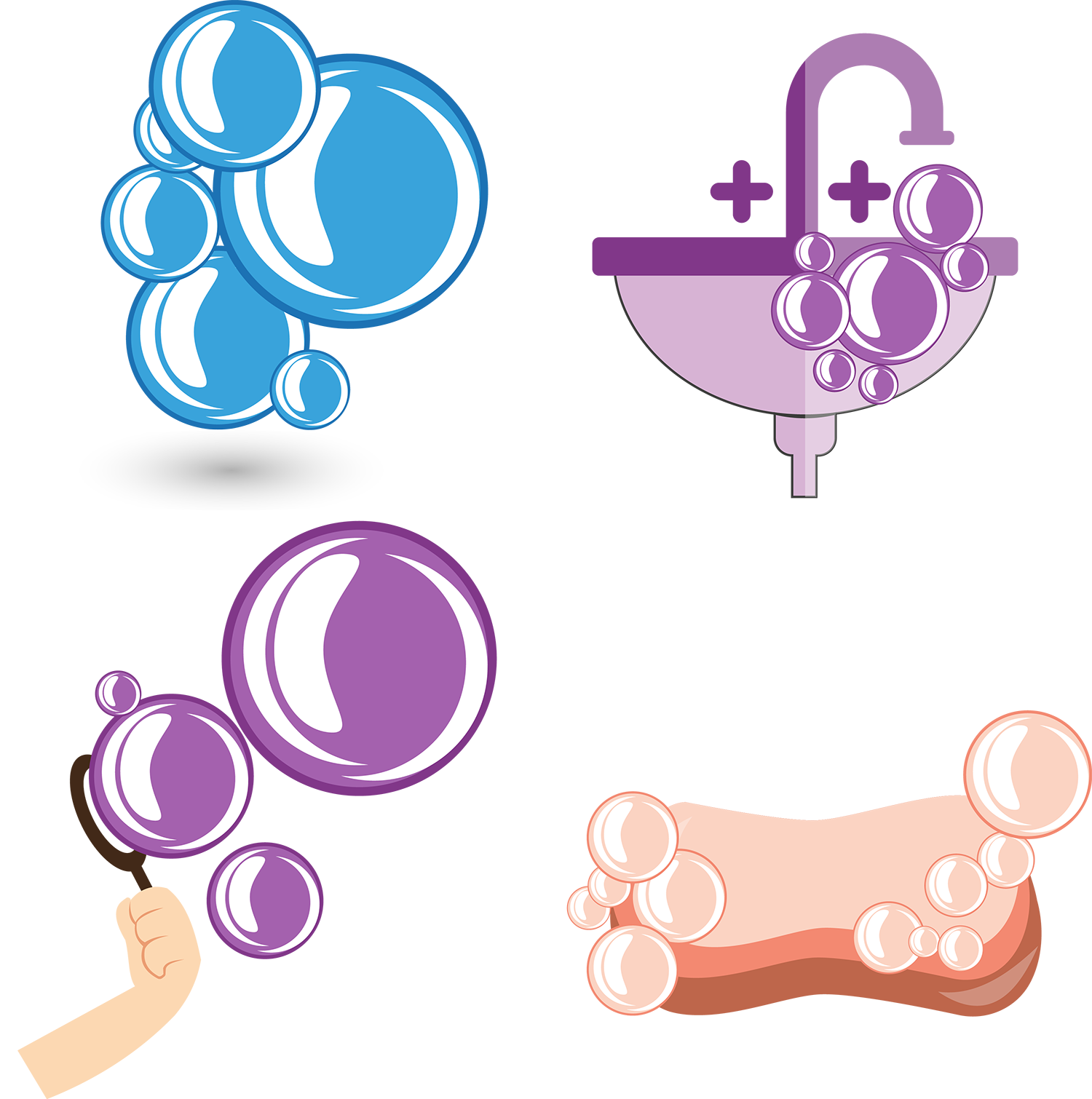 Foam Bathing Clip Art - Foam Bathing Clip Art (1500x1510)