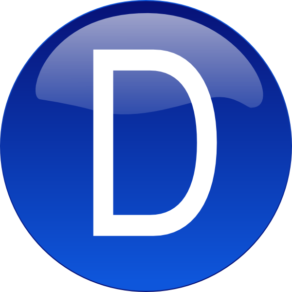 Blue D Clip Art At Clker - D Clipart (600x600)