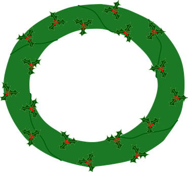 Wreath, Evergreen, Berries, Christmas - Laurel Wreath (371x340)