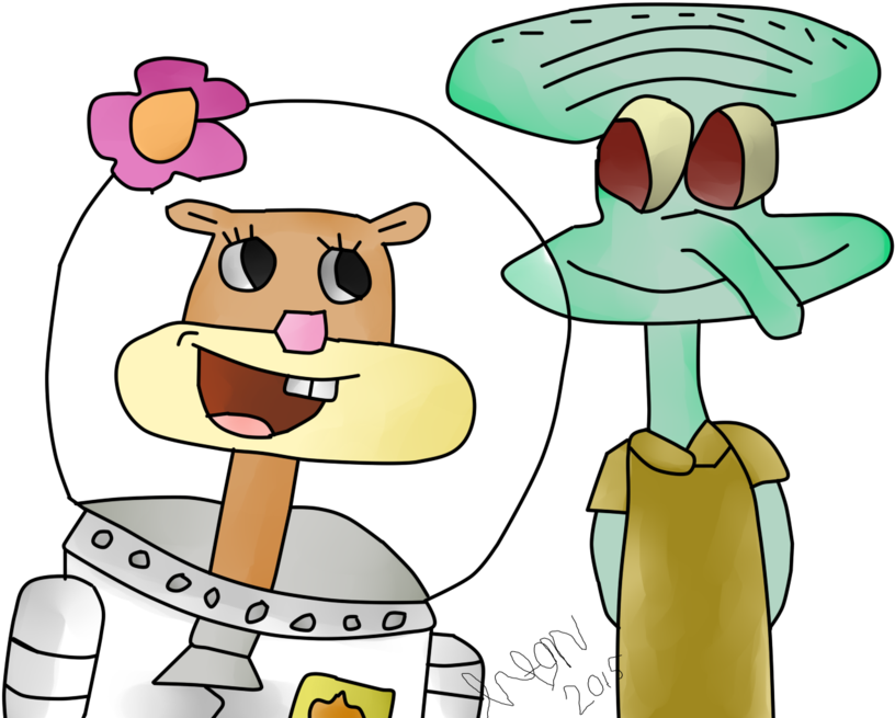 Sandy And Squidward By Mashafan33 - Squidward And Sandy (1024x768)