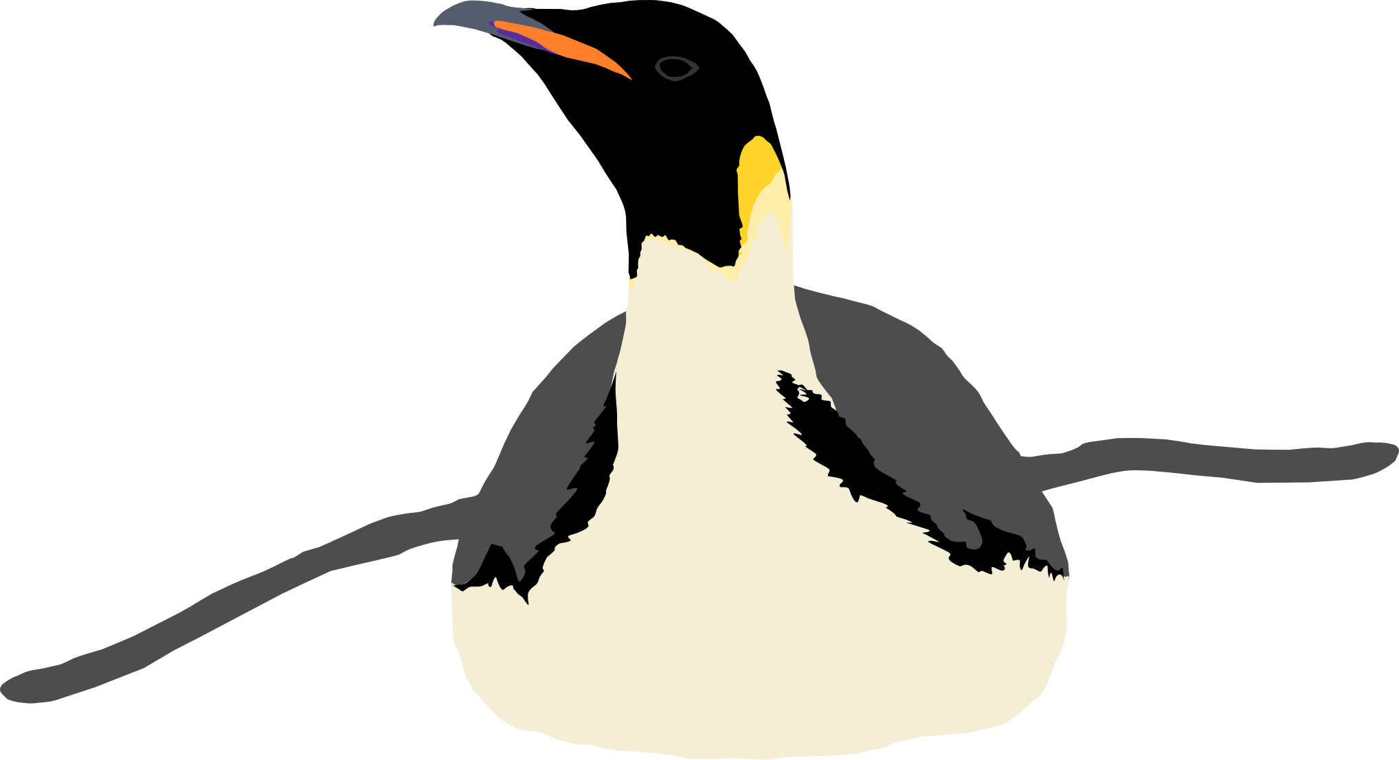 Emperor Penguin By Michell Vall Emperor Penguin By - Emperor Penguin Art Png (2036x1107)