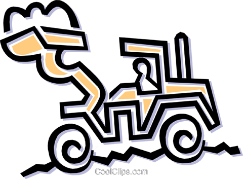Front End Loader Royalty Free Vector Clip Art Illustration - Clip Art (480x353)