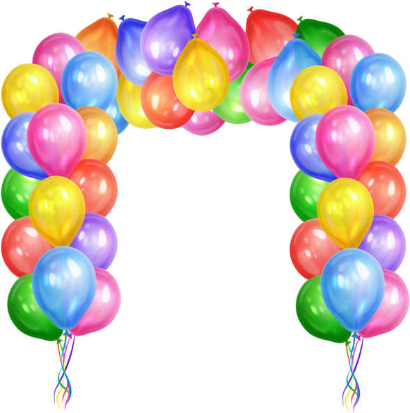 Decorative Balloons Arch Transparent Png Clip Art Image - Balloon Arch Clipart (596x600)