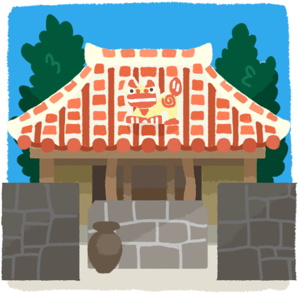 ３年間働いてもらう計画です。 - 沖縄 の 民家 の 絵 (600x600)