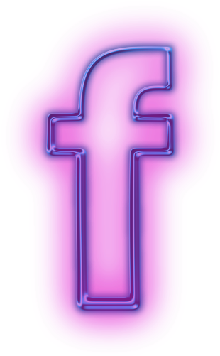 Pink Facebook Logo Png - Neon Social Media Icons Png (512x512)