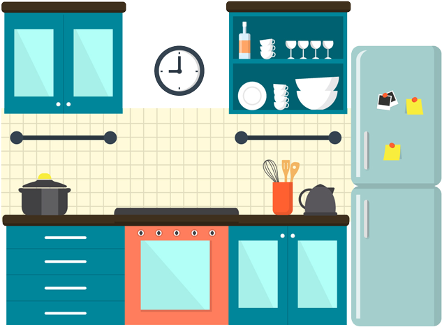 Kuhinje Po Meri - Kitchen Illustration Free (800x560)