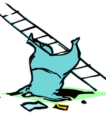 Don't Fall Off The Ladder Cleaning Your Gutters - Man Falling Off Ladder Clipart (344x372)