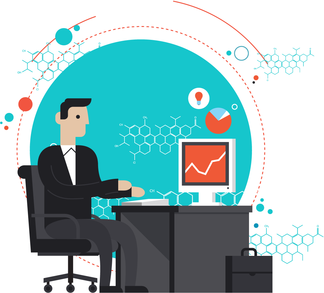 Businessman At His Desk With Abstract Graphical Elements - Contabilista Empreendedor - Guia Pratico Do Contabilista (1080x978)