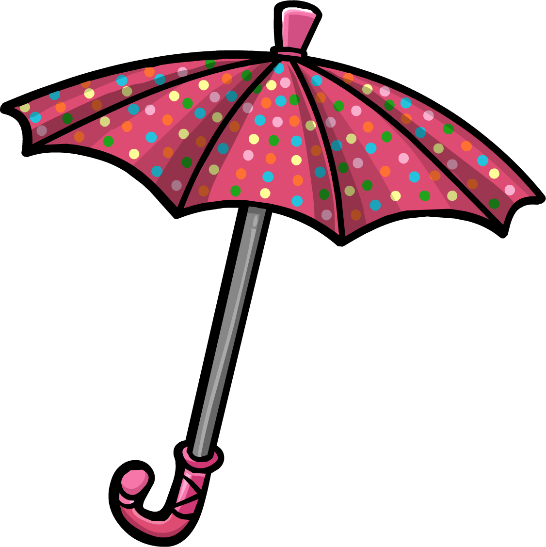 Umbrella Clipart Pink Polka Dot - Pink Polka Dot Umbrella (1126x1128)